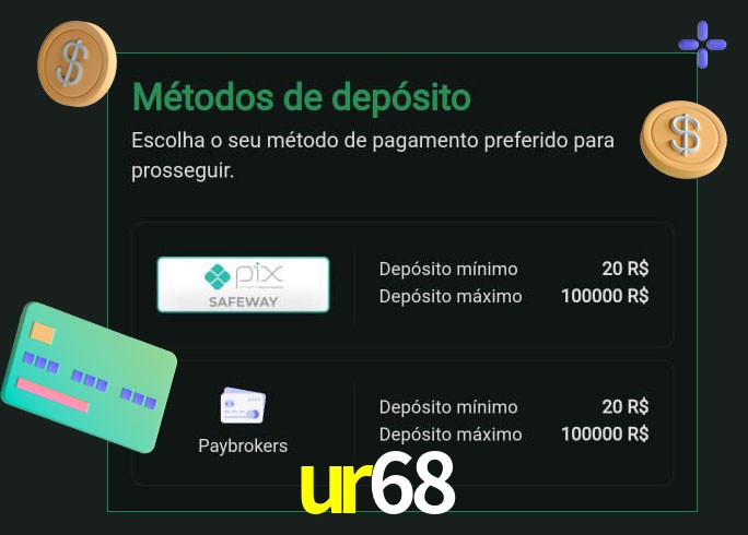 O cassino ur68 oferece uma grande variedade de métodos de pagamento